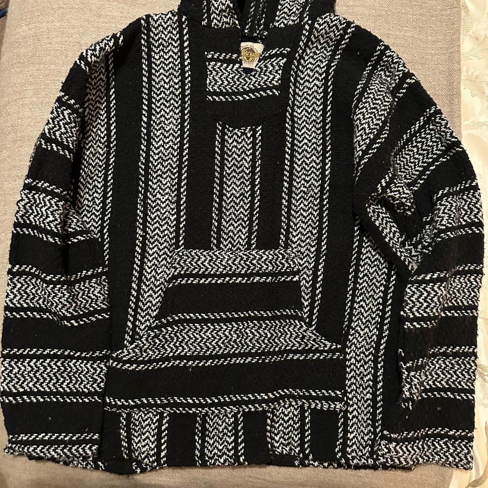 Stylish Black and White Men's Crewneck Sweater